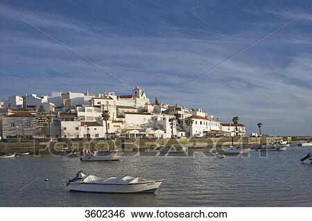 Stock Photograph - Townscape of Ferragudo, Algarve, Portugal . Fotosearch