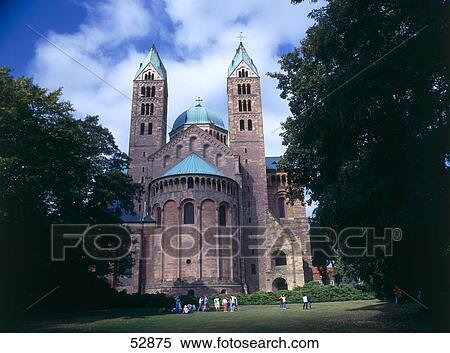 Trees in front of cathedral, Speyer, Rhineland-Palatinate, Germany View Large Photo Image Stock Photography - Trees in front of cathedral, Speyer, Rhineland-Palatinate, Germany . Fotosearch