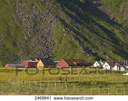 Village near mountain, Norway View Large Photo Image Stock Image - Village near mountain, Norway . Fotosearch