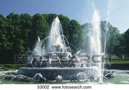 Water spraying out from fountain, Herrenchiemsee Castle, Herreninsel, Bavaria, Germany View Large Photo Image Stock Image - Water spraying out from fountain, Herrenchiemsee Castle, Herreninsel, Bavaria, Germany . Fotosearch