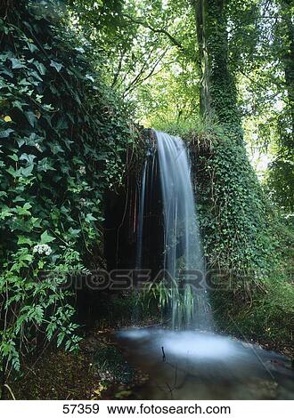 Waterfall in forest View Large Photo Image Stock Photo - Waterfall in forest . Fotosearch
