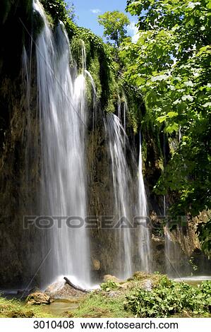Waterfall in the Plitvice Lakes National Park, Croatia View Large Photo Image Stock Photo - Waterfall in the Plitvice Lakes National Park, Croatia . Fotosearch