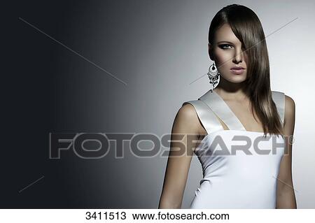 Stock Image - Young woman, portrait . Fotosearch
