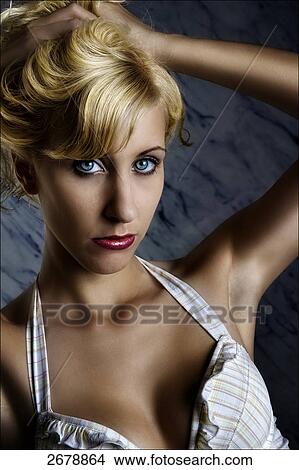 Picture - blonde woman, portrait . Fotosearch