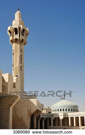 Stock Photo - Blue mosque, Amman, Jordan, Asia . Fotosearch