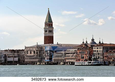 Stock Image - Campanile and Dogen Palace, Venice, Italy, Europe . Fotosearch