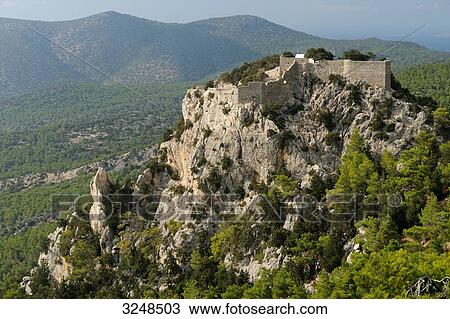 Castle in Monolithos, Rhodos, Greece, bird's eye view View Large Photo Image Stock Image - Castle in Monolithos, Rhodos, Greece, bird's eye view . Fotosearch
