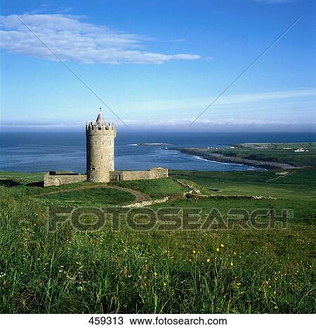 Castle on cape near coast, Doonagore Castle, Doolin, Co Clare, Ireland View Large Photo Image Stock Image - Castle on cape near coast, Doonagore Castle, Doolin, Co Clare, Ireland . Fotosearch