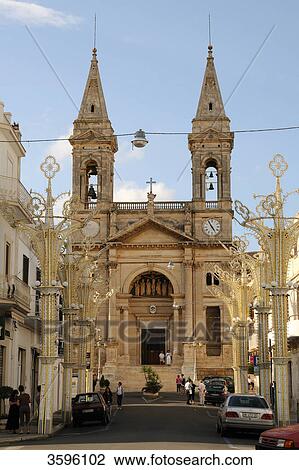 Stock Image - Cathedral in Alberobello, Italy . Fotosearch