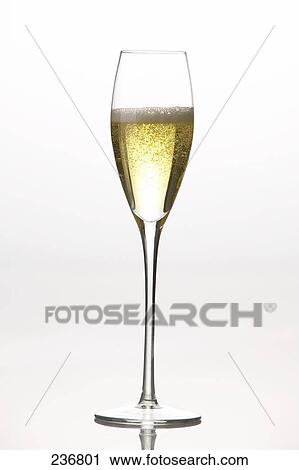 Stock Image - champagne in a glass, full shot . Fotosearch