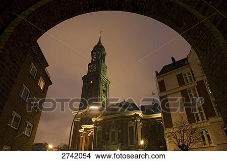 Clock tower viewed from archway, Germany View Large Photo Image Picture - Clock tower viewed from archway, Germany . Fotosearch