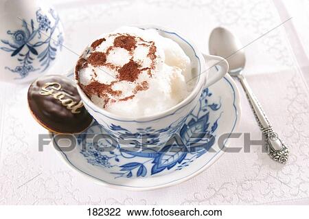 Close-up of cup of cappuccino View Large Photo Image Stock Image - Close-up of cup of cappuccino . Fotosearch