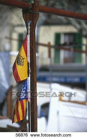 Close-up of flags, Spain, Europe View Large Photo Image Stock Photograph - Close-up of flags, Spain, Europe . Fotosearch