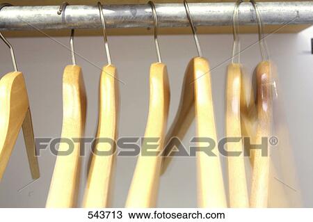 Stock Image - Close-up of hangers . Fotosearch