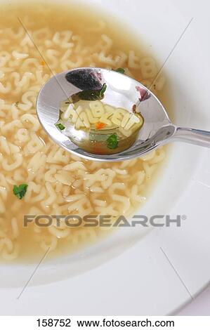 Close-up of Hlabzeit in alphabet soup View Large Photo Image Stock Image - Close-up of Hlabzeit in alphabet soup . Fotosearch