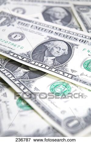 Stock Photo - Close-up of one dollar bills . Fotosearch