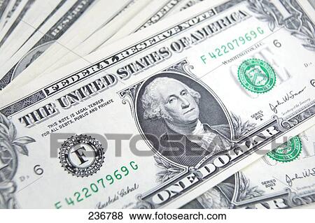 Stock Photo - Close-up of one dollar bills . Fotosearch