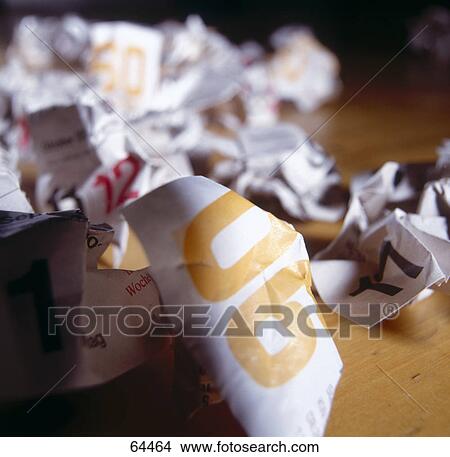 Picture - Close-up of paper balls of calendar . Fotosearch