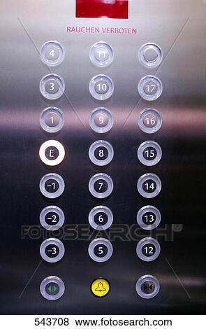 Close-up of push buttons in elevator View Large Photo Image Stock Photo - Close-up of push buttons in elevator . Fotosearch