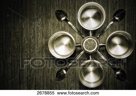 Close-up of soup bowls with spoons on table View Large Photo Image Stock Photography - Close-up of soup bowls with spoons on table . Fotosearch