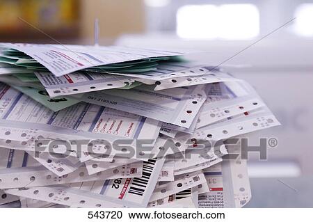 Close-up of stacked receipts View Large Photo Image Stock Image - Close-up of stacked receipts . Fotosearch