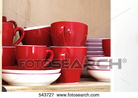 Close-up of tea cups and saucers View Large Photo Image Stock Photo - Close-up of tea cups and saucers . Fotosearch
