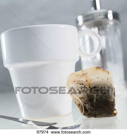 Close-up of teabag with cup View Large Photo Image Picture - Close-up of teabag with cup . Fotosearch