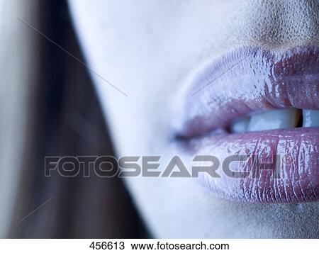 Stock Image - Close-up of woman's lips . Fotosearch