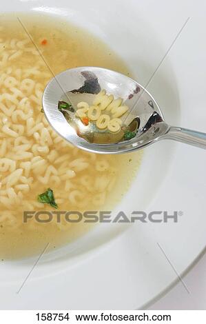Picture - Close-up WM2006 in alphabet soup . Fotosearch