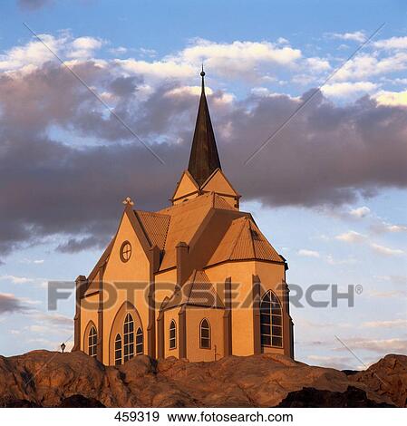 Clouds over church, Luederitz, Namibia View Large Photo Image Stock Photo - Clouds over church, Luederitz, Namibia . Fotosearch