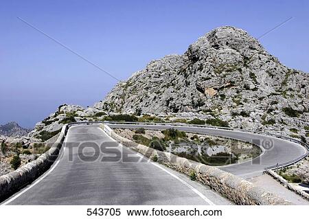 Country road near hill, Sa Calobra, Majorca, Balearic Islands, Spain View Large Photo Image Stock Photography - Country road near hill, Sa Calobra, Majorca, Balearic Islands, Spain . Fotosearch