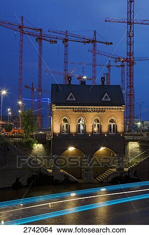 Cranes at construction site, Hamburg, Germany View Large Photo Image Picture - Cranes at construction site, Hamburg, Germany . Fotosearch