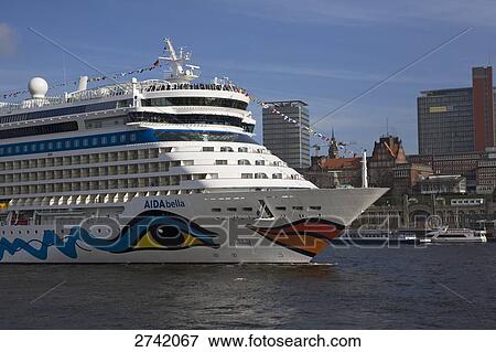 Stock Photo - Cruise ship in sea, Hamburg, Germany . Fotosearch