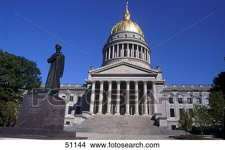 Picture - Facade of government building, State Capitol Building, Charleston, West Virginia, USA . Fotosearch