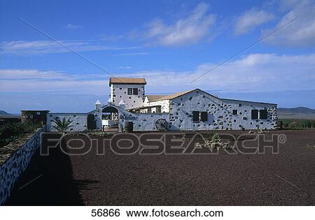 Stock Photograph - Facade of house, Canary Islands, Spain, Europe . Fotosearch