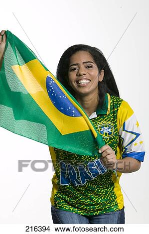 Picture - Female football fan . Fotosearch