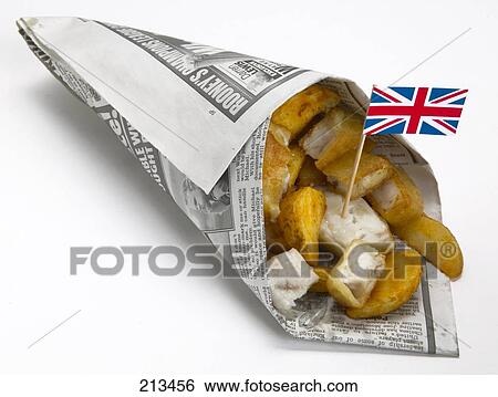 Stock Photograph - fish and chips, full shot . Fotosearch