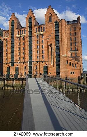 Footbridge leading to museum, Maritimes Museum, Speicherstadt, Hamburg, Germany View Large Photo Image Stock Photo - Footbridge leading to museum, Maritimes Museum, Speicherstadt, Hamburg, Germany . Fotosearch
