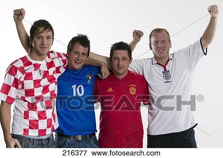Four football fans View Large Photo Image Stock Photo - Four football fans . Fotosearch
