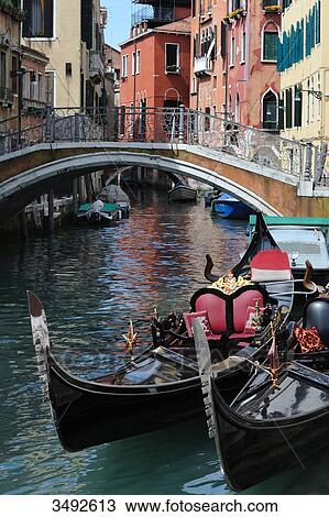 Gondolas and bridge, Venice, Italy, Europe View Large Photo Image Stock Image - Gondolas and bridge, Venice, Italy, Europe . Fotosearch