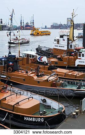 Stock Image - Hamburg harbour, Hamburg, Germany . Fotosearch