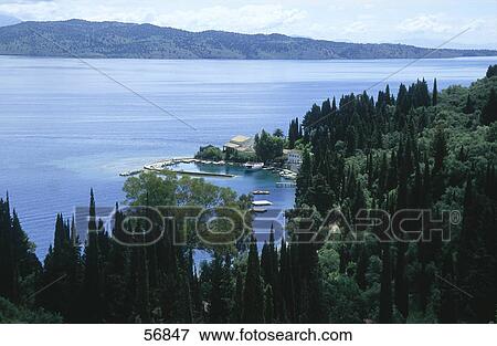 Stock Photo - High angle view of a marina . Fotosearch