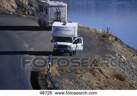 High angle view of camper at roadside, Kluane National Park, Yukon, Canada View Large Photo Image Stock Photograph - High angle view of camper at roadside, Kluane National Park, Yukon, Canada . Fotosearch