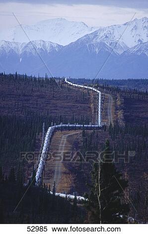 Stock Photography - High angle view of gas pipeline, Yukon, Canada . Fotosearch