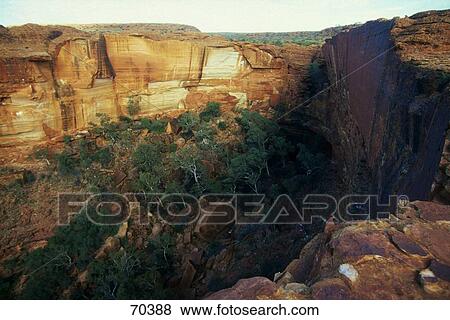 Stock Photo - High angle view of rock formation at canyon, King's Canyon, Northern Territory, Alice Springs, Australia . Fotosearch