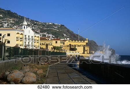 Hotel on a waterfront, Porto Santa Maria, Funchal, Portugal View Large Photo Image Stock Image - Hotel on a waterfront, Porto Santa Maria, Funchal, Portugal . Fotosearch
