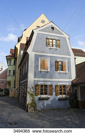 Stock Photography - Houses in Stadtamhof, Regensburg, Germany . Fotosearch