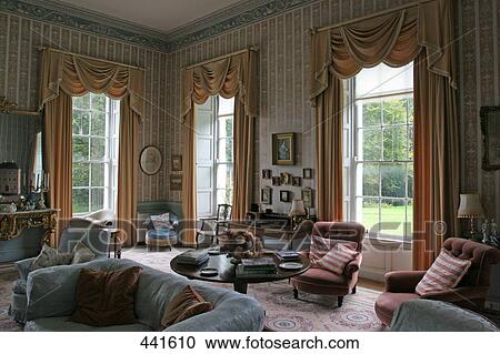 Stock Image - Interiors of room, Ashford Castle, Ireland . Fotosearch