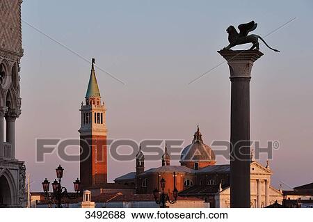 Lion Pillar and San Giorgio Maggiore, Venice, Italy, Europe View Large Photo Image Stock Photo - Lion Pillar and San Giorgio Maggiore, Venice, Italy, Europe . Fotosearch