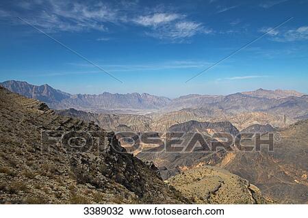 Stock Image - Mountain landscape, elevated view . Fotosearch
